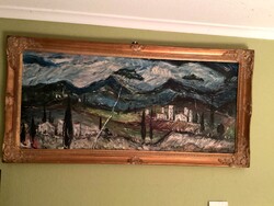 Molnár C.Pál   Italian (Italian) Landscape. Large-sized painting! Ready to hang on the wall!