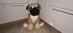 Óriás 50cm egyedi Mopsz plüss kutya zsiráf jelmezben új