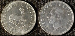 Nagy Britannia - Suid Afrika 5 shilling 1951 . Ag ezüst  . F2025