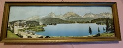 Antik kép A Magas Tátra Die Hohe Tatra Csorba-tó 1918 / Panoráma fotó a csúcsok nevével,magasságával