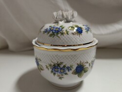 Hollóházi porcelán szeder mintás cukortartó, bonbonier - 14 x 11, 5 cm