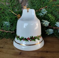 Aquincumi porcelán karácsonyi csengő harang eredeti dobozában