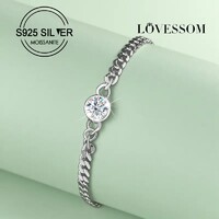 Moissanite Gyémánt Köves Karkötő 1 Karátos 925 Tiszta Ezüst 18 Karátos Fehér Arany +Ékszerdoboz. Új.