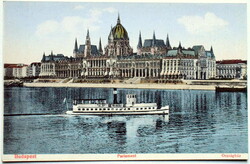 Budapest - Parlament látképe -   antik litho képeslap