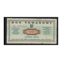 Lengyelország,1 cent 1969 - Bon towarowy P