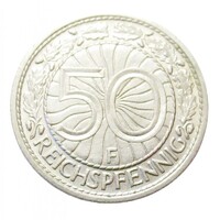 Németország,50 reichspfennig 1937 F EF+ nikkel