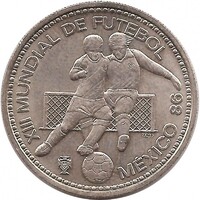 Mexikó,100 escudos 1986 - XIII. Labdarúgó VB Mexikó aUNC+ nikkel