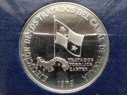 Panama Panama-csatorna szerződés .925 ezüst 5 Balboa 1979 FM PP