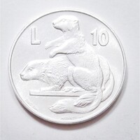 San Marino,10 lire 1975 - Mormota aUNC+ aluminium