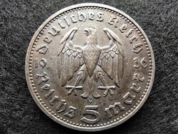 Németország Paul Von Hindenburg .900 ezüst 5 birodalmi márka 1936 J