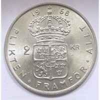 Svédország,2 kronor 1968 U aUNC+ nikkel