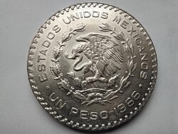 Mexikó Jose Morelos .100 ezüst 1 Pezó 1966 Mo