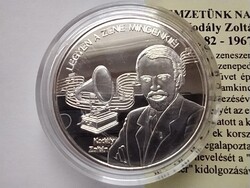 Magyarország Nemzetünk nagyjai Kodály Zoltán .333 Ezüst Érem PP