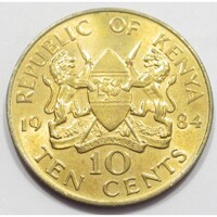 Kenya,10 cents 1984 aUNC+ nikkel