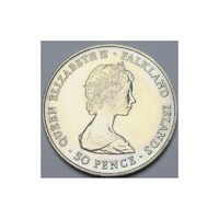 Falkland-szigetek,50 pence 1981 - Károly és Diana házásságára aUNC+ nikkel