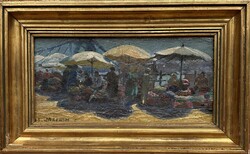 Cs. Joachim Ferenc: Vásári forgatag (piac a Ferenc József hídnál)