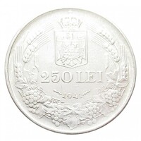 Románia,250 lei 1941 - NIHIL SINE DEO EF+ ezüst 12g835