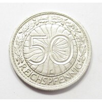 Németország,50 reichspfennig 1938 G EF+ nikkel