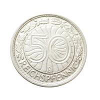 Németország,50 reichspfennig 1928 D EF+ nikkel