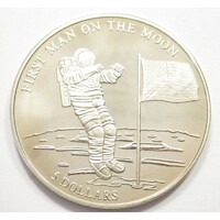 Libéria,5 dollars 2000 - Első Ember a Holdon UNC nikkel