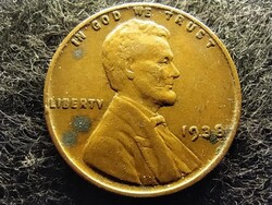 USA Lincoln Búza 1 Cent 1938
