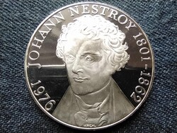 Ausztria Johann Nestroy .640 ezüst 100 Schilling 1976 PP