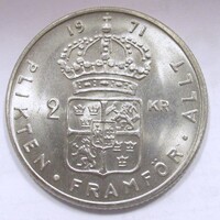 Svédország,2 kronor 1971 U aUNC+ nikkel