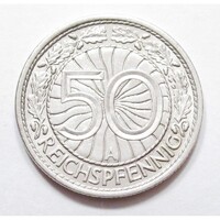 Németország,50 reichspfennig 1927 A aUNC+ nikkel