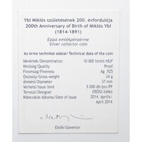 Magyarország,10000 forint 2014 - Ybl Miklós - Certifikáció