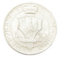 San Marino,10 lire 1931 aUNC+ ezüst 10g835