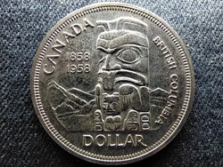 Kanada 100 éves Brit Kolumbia .800 ezüst 1 Dollár 1958