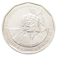 Dominika,1 peso 1991 - Pinzon fivérek tengerészek aUNC+ nikkel