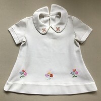 Kislány, vintage, hímzett jersey ruha, magyaros mintával. 70-es évek