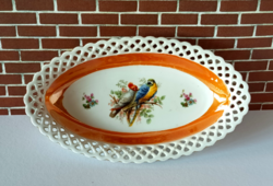 Antik Bavaria Schumann Arzberg ovális áttört szélű porcelàn asztalközép,kínáló tál