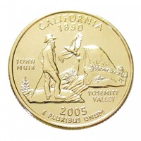 USA,quarter dollar 2005 P - California - aranyozott aUNC+ nikkel