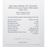 Magyarország,10000 forint 2014 PP - Spányi Béla - Certifikáció