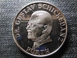 Dr. Gustav Schickedanz Fúrth Quelle Részvénytársaság Linz .925 ezüst érem PP