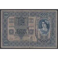 Szerbia,1000 kronen/korona 1919 - RESICABÁNYA FELÜLBÉLYEGZÉS P