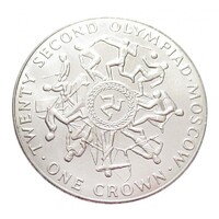 Man-sziget,1 crown 1980 - Moszkvai Olimpia aUNC+ nikkel