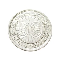 Németország,50 reichspfennig 1928 A EF+ nikkel