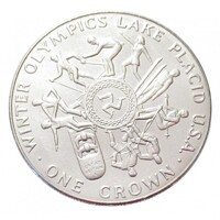 Man-sziget,1 crown 1980 - Téli Olimpia Lake Placid aUNC+ nikkel