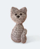 Crocheted kitten plush sand color 13 cm
