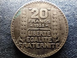Franciaország Harmadik Köztársaság .680 ezüst 20 frank 1938