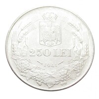 Románia,250 lei 1941 - NIHIL SINE DEO EF+ ezüst 12g835