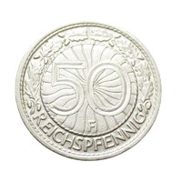 Németország,50 reichspfennig 1928 F EF+ nikkel