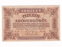 Adójegyek 10000 Adópengő bankjegy 1946 sorszámmal