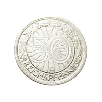 Németország,50 reichspfennig 1928 G EF+ nikkel