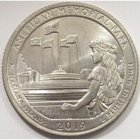 USA,quarter dollar 2019 D - American Memorial Park aUNC+ nikkel
