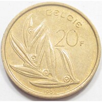 Belgium,20 francs 1982 EF+ nikkel