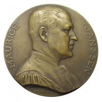 Belgium,Armand Bonnetain: Maurice Janssen egyetemi tanár 1930 EF+ bronz 71.27g60mm